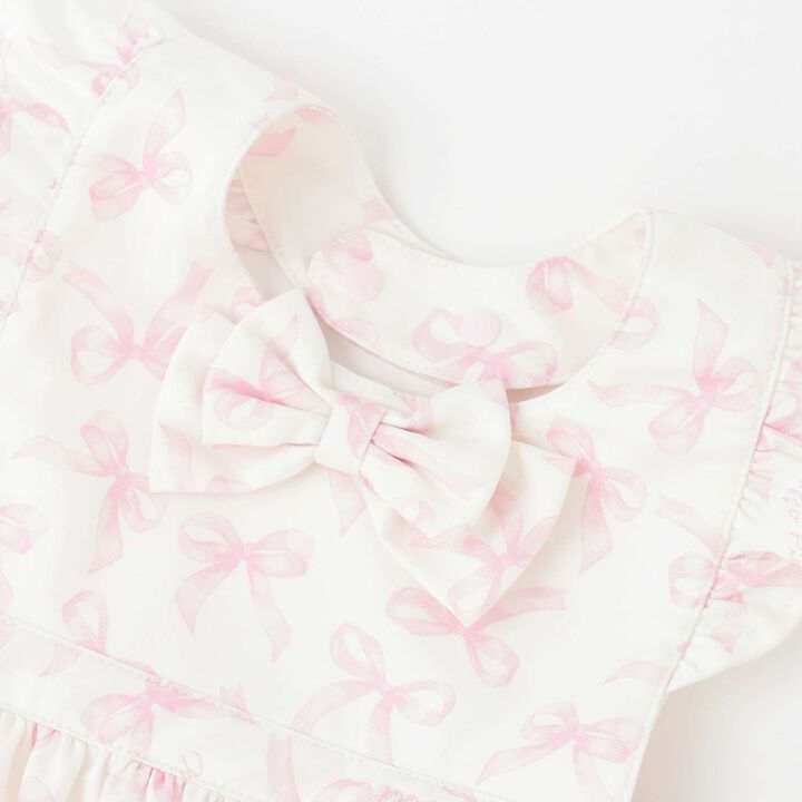 Ribbon Pattern Apron & Headband Set [Box Included],Pink, medium image number 3