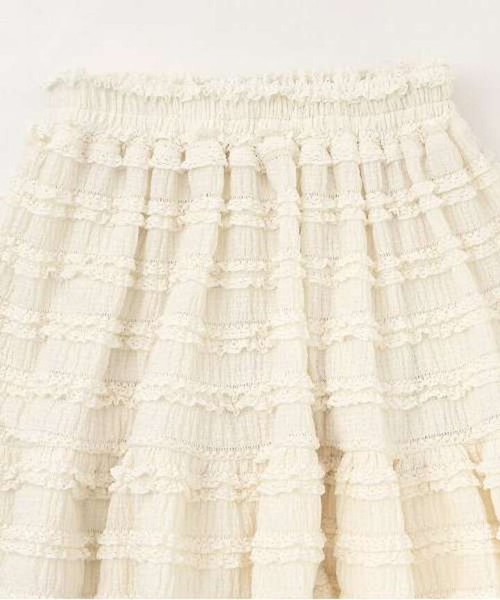 Tiered Mini Skirt,Ivory, medium image number 3