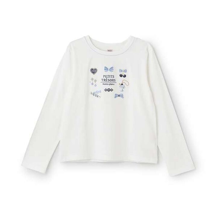 Antibacterial Deodorant Accessory Motif Long-Sleeve T-Shirt,Off white, medium image number 0