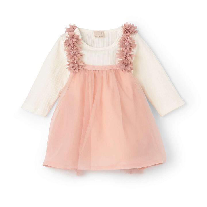 Flower Tulle Long-Sleeve OP Set,, medium