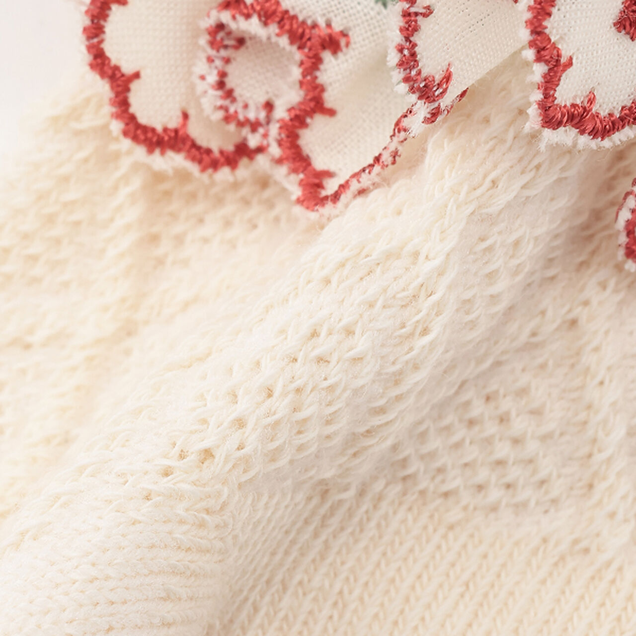 ☆BASIC Wild Strawberry Socks,Pearl white, large image number 4