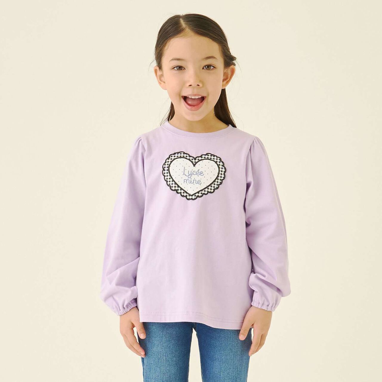 Quick-Dry UV Heart Print Puff Sleeve T-Shirt [Lycee Mine Ballet Series],Lavender, large image number 17