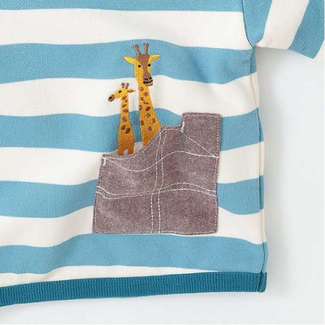 Animal Stripe Pattern Sweatshirt with Pocket,Light blue, large image number 8