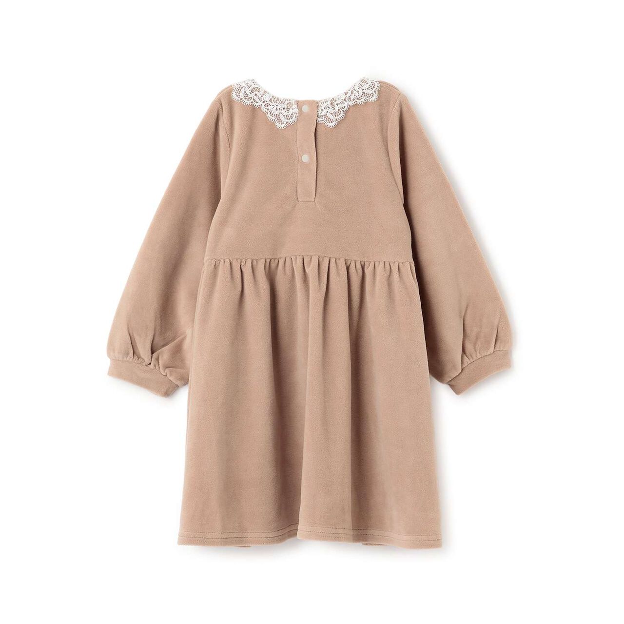 Velour Lace One-Piece Dress,Light pink, large image number 6