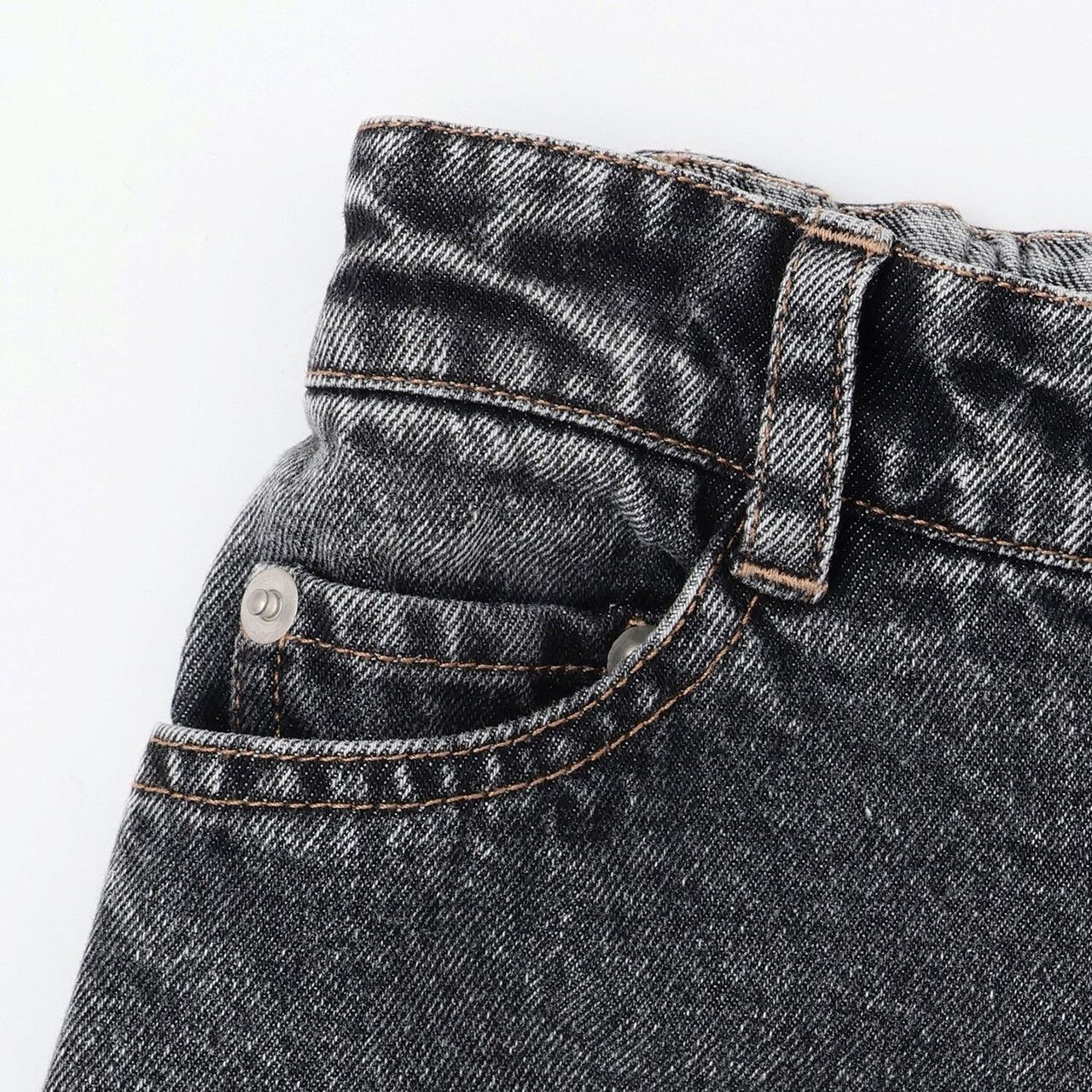 [LOVE DENIM] Loose Straight Pants,Black, large image number 5