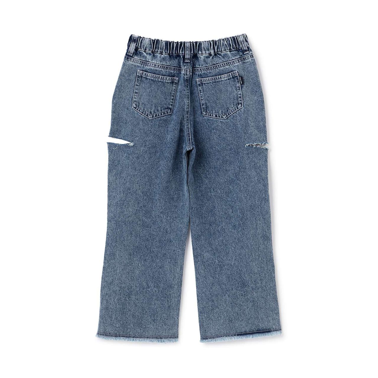 Side-Cut Distressed Long Pants,Gray, large image number 1