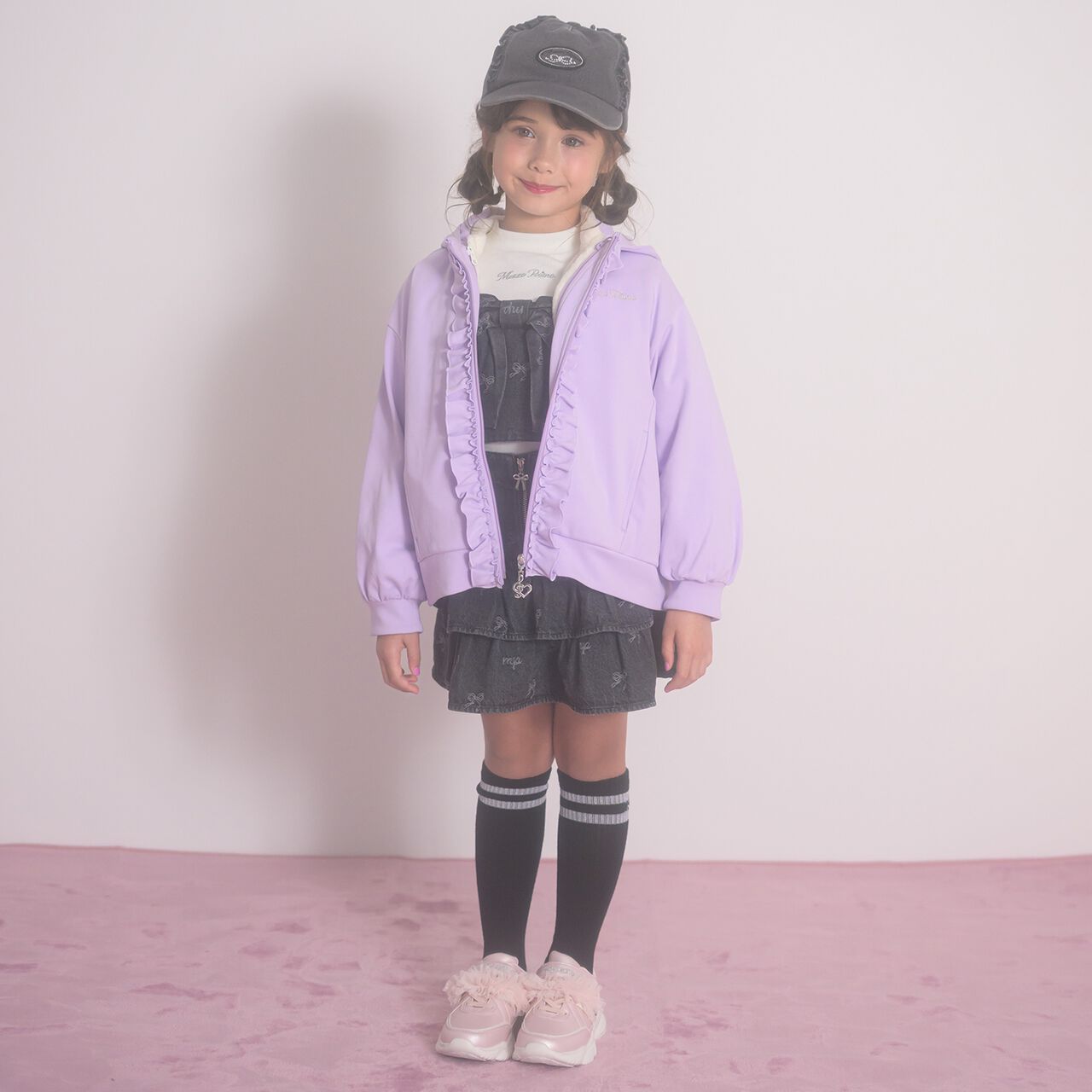 Lame Double-Knit Frill 3WAY Bomber Jacket,Sax blue, large image number 1