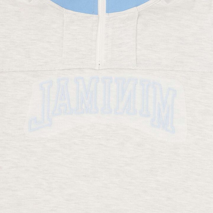 Half-Zip Loose Short Sleeve T-Shirt,Smoke white, medium image number 18