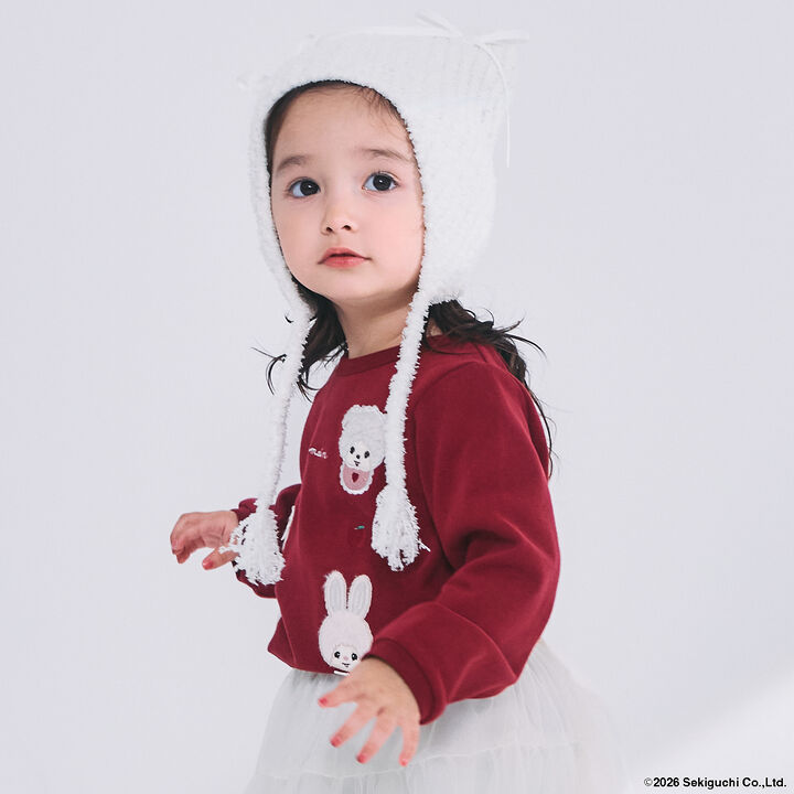[Monchhichi/Link] Embroidered Long-Sleeve T-Shirt,Brown, medium image number 3