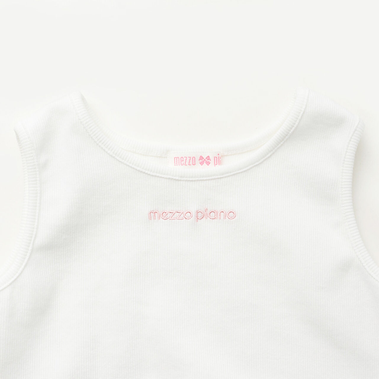 Sheer Shirt & Logo Rib Tank Top Set,Peach, large image number 9