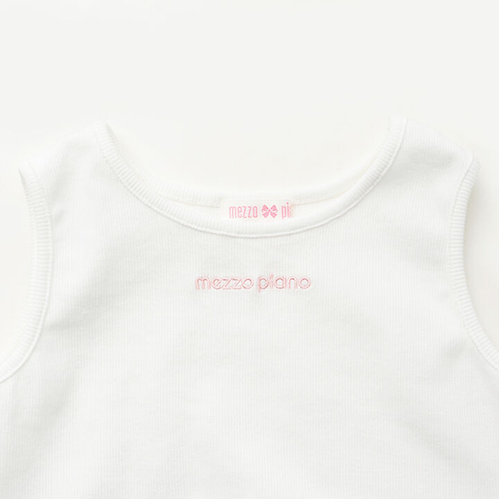 Sheer Shirt & Logo Rib Tank Top Set,Peach, medium image number 9