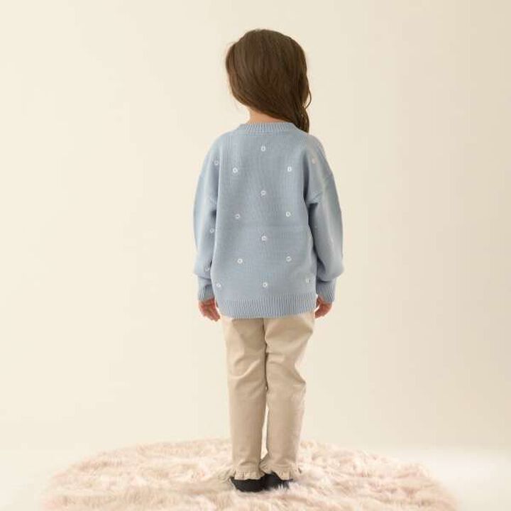 Heart & Flower Embroidered Sweater Set,Cream, medium image number 8