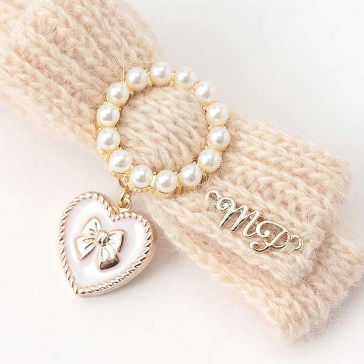 Ribbon Heart Hair Clip,Light pink, medium image number 3