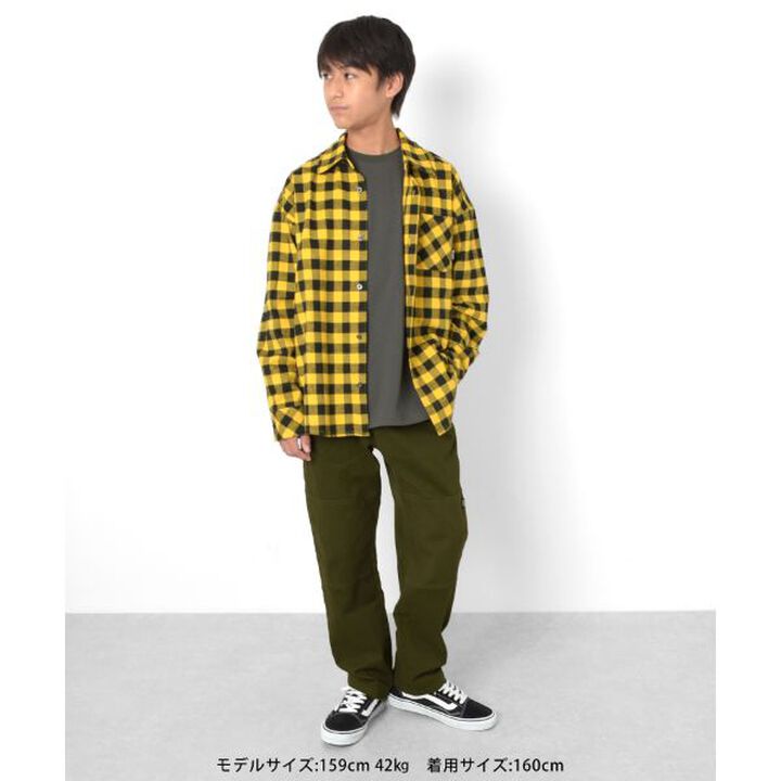 [Adult Size Available] Color Twill Double Knee Pants,Black, medium image number 9