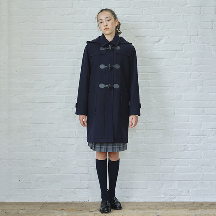 [Graduation Attire] Lightweight Quilted Lined Long Duffle Coat,Navy, medium image number 12