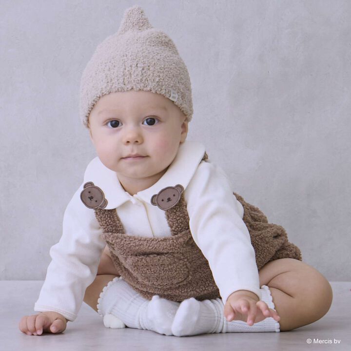 [D Bruna] Collared Romper + Boa Fabric Salopette Set,, medium