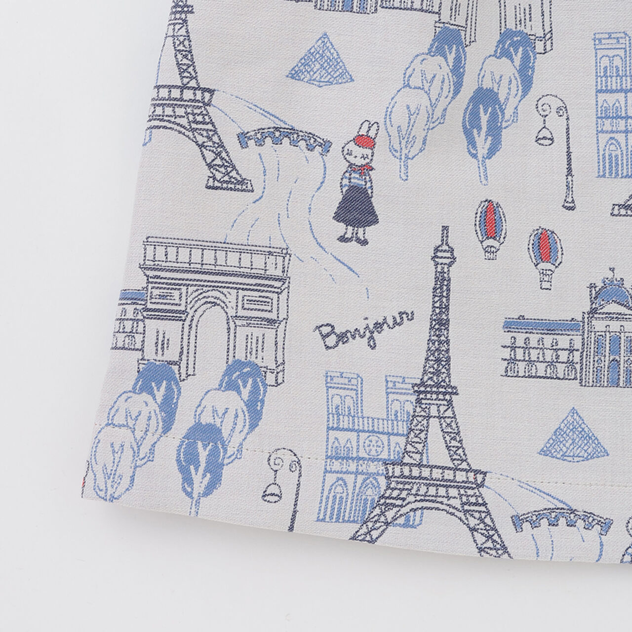 [Made in Japan] Paris Pattern Jacquard Jumper Skirt,Ivory, large image number 6