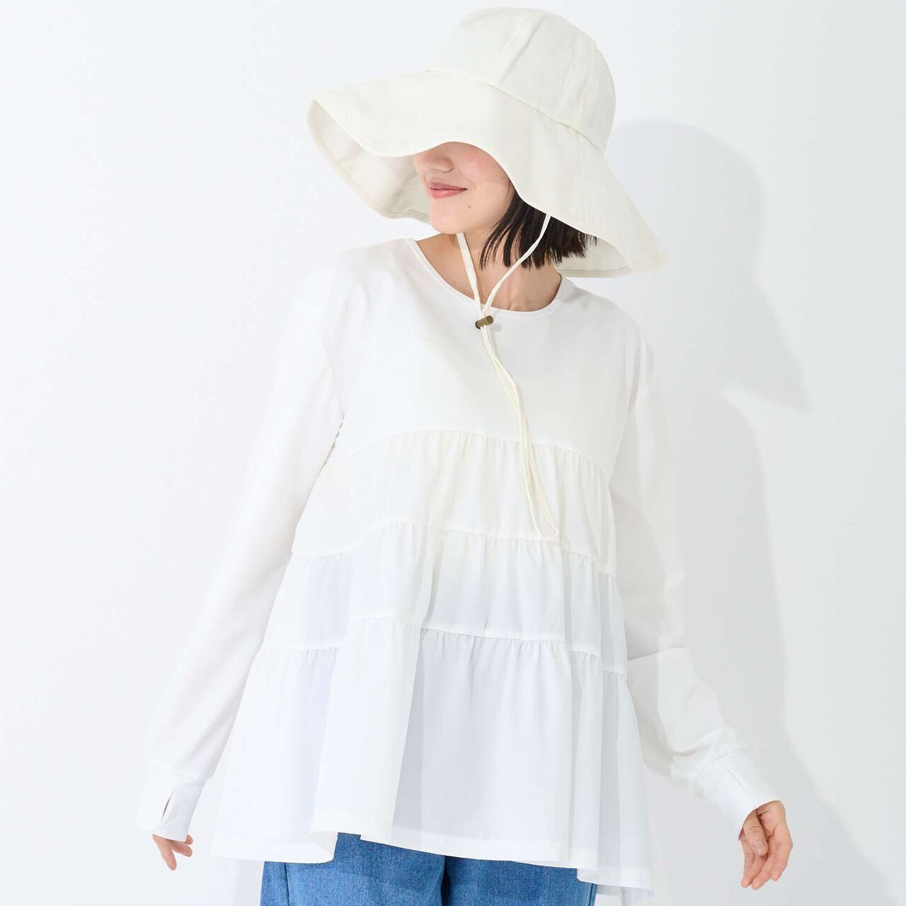 [SWIM] Link Tiered Rash Guard,Off white, large image number 0