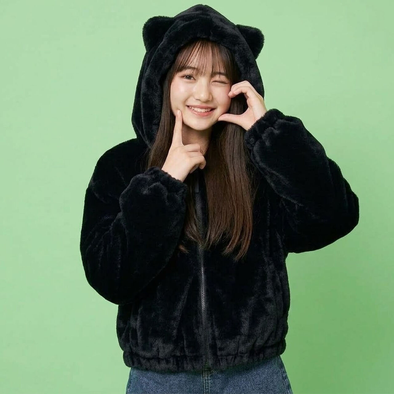 [milky coast] Cat Ear Fur Hoodie,Ivory, large image number 10