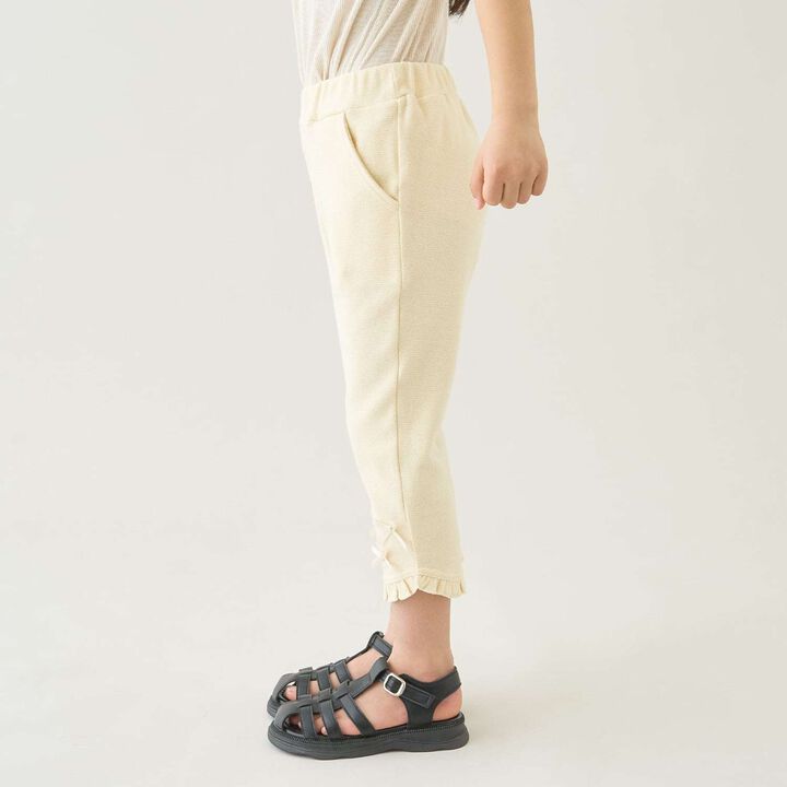 [Tomo Pants] Stain Resistant UV Cool Touch Round-Hem Frill 3/4 Capri Pants for Girls,Salmon pink, medium image number 22