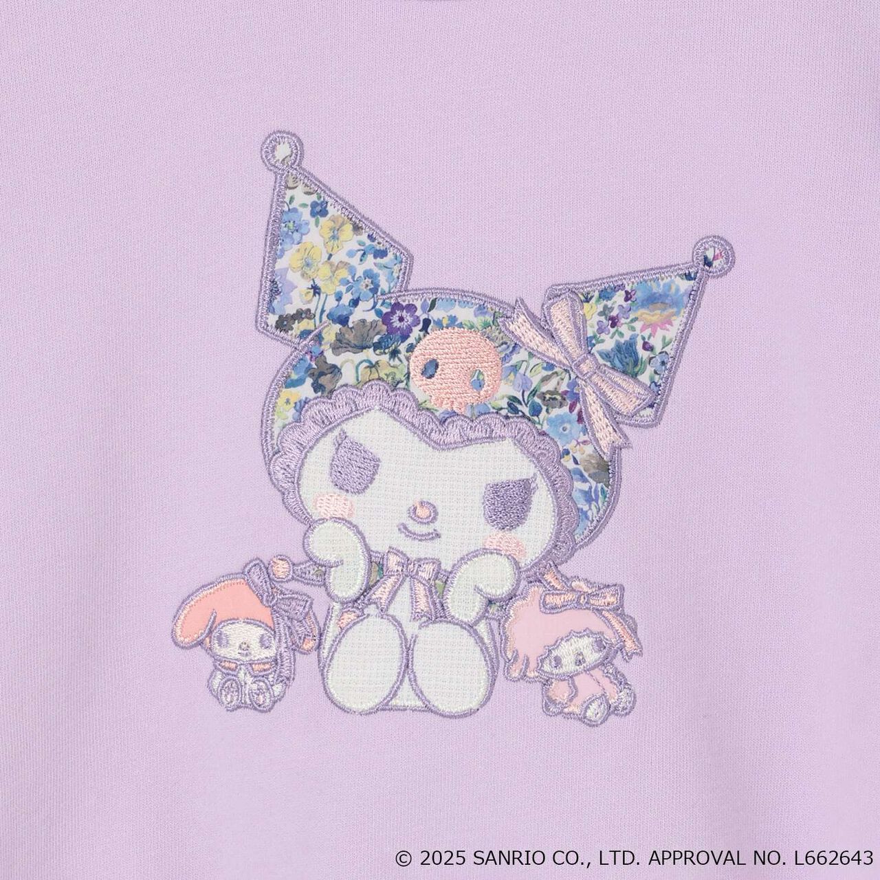 Kuromi Liberty Fabric Appliqu&eacute; Sweatshirt,Lavender, large image number 4