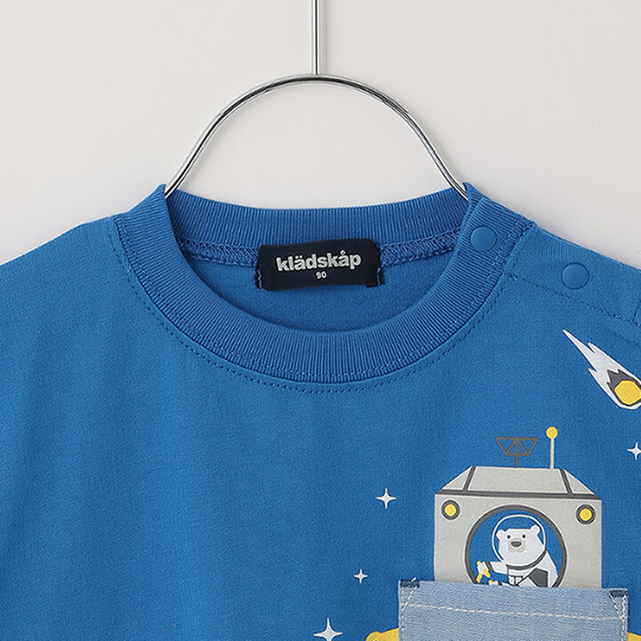 Chest Pocket Short Sleeve T-Shirt [JAXA LABEL],Blue, medium image number 4