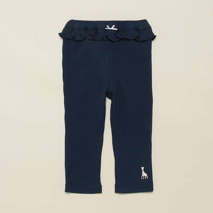 [Made in Japan] 9-Length Pleated Jersey Knit Leggings,Navy, medium image number 0