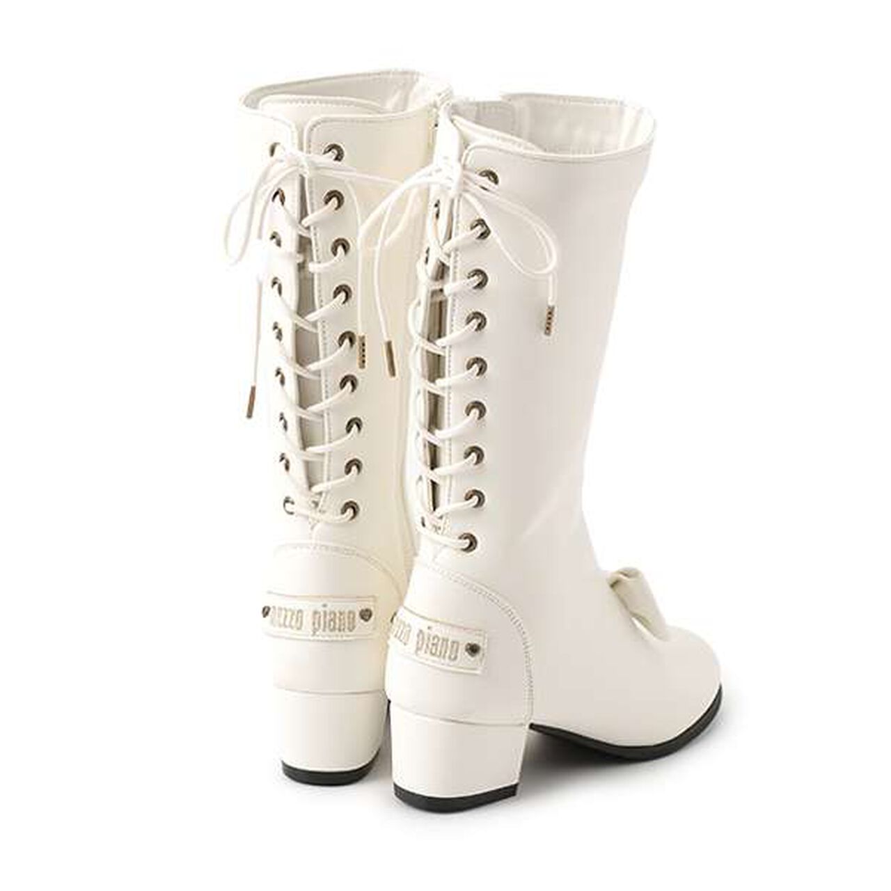 Lace-Up Back Long Boots,Black, large image number 1