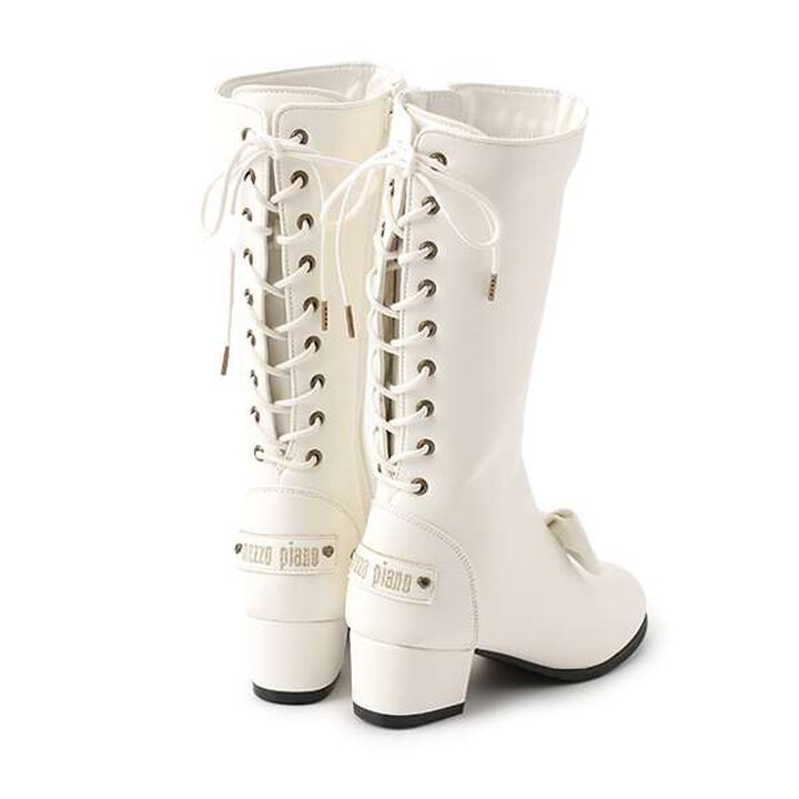 Lace-Up Back Long Boots,Black, medium image number 1