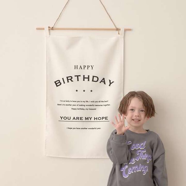 HAPPY BIRTHDAY Fabric Poster,Khaki, medium image number 5