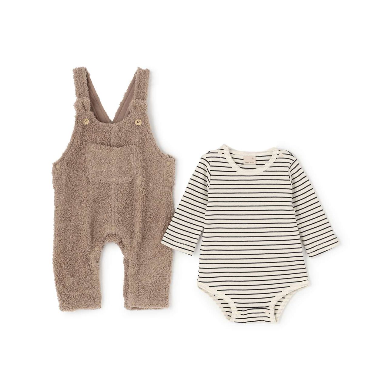 Fluffy Bear Overall Set,Ivory, large image number 5