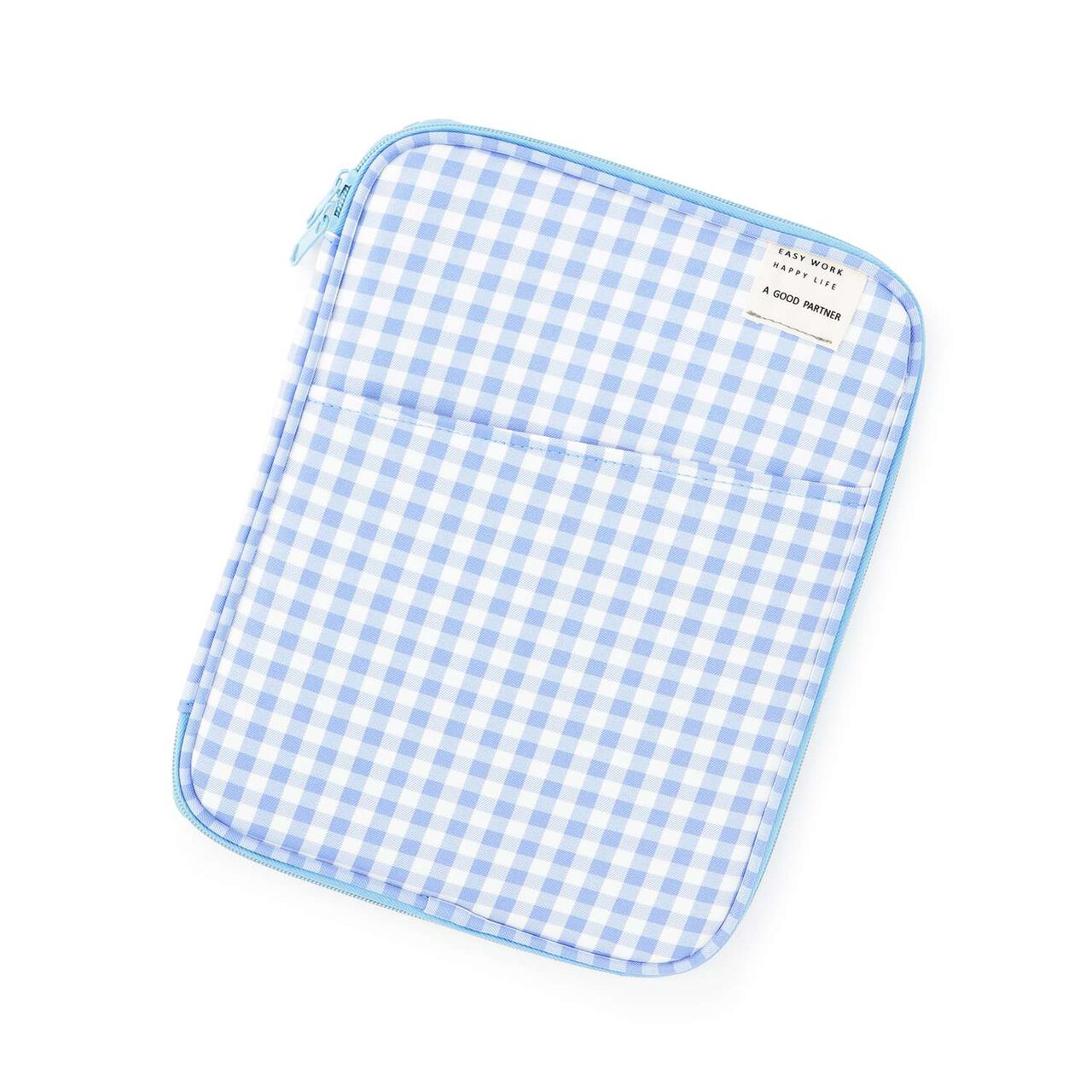 [School-Ready] Gingham Check Tablet Case (11-inch),Sax blue, large image number 0