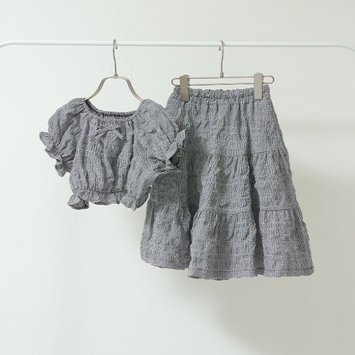 Front and Back Both OK! Blouse & Tiered Skirt Set,Light blue, medium image number 6