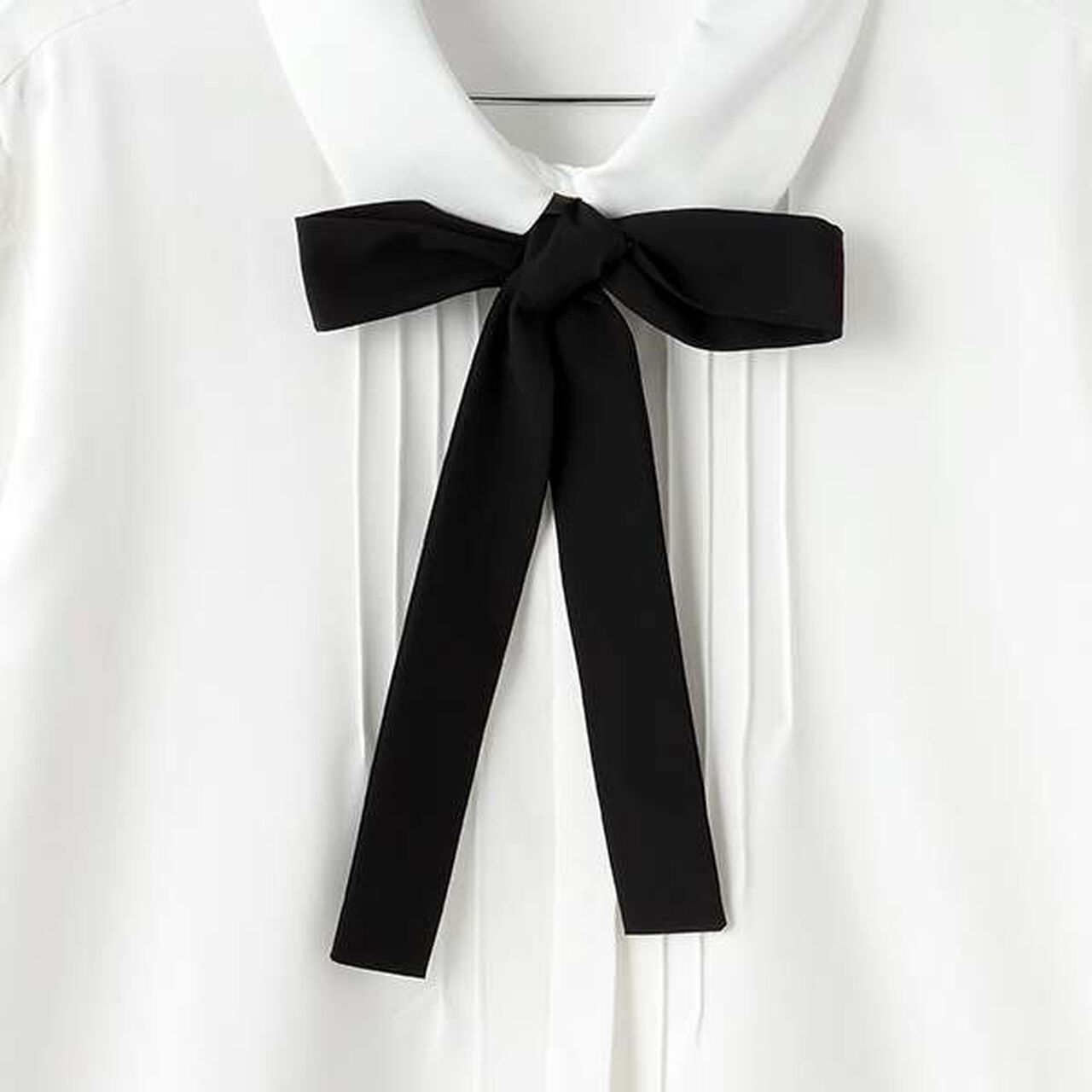 Shirt Blouse with Bow Tie,Off white, large image number 4