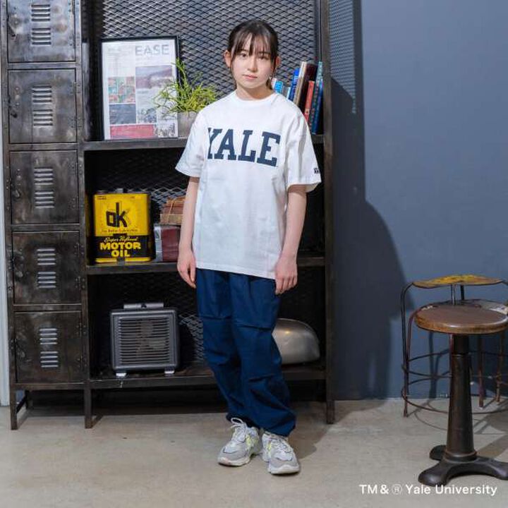 [Adult Size Available] [YALE] Cotton Short-Sleeve YALE Logo T-Shirt,White, medium image number 1