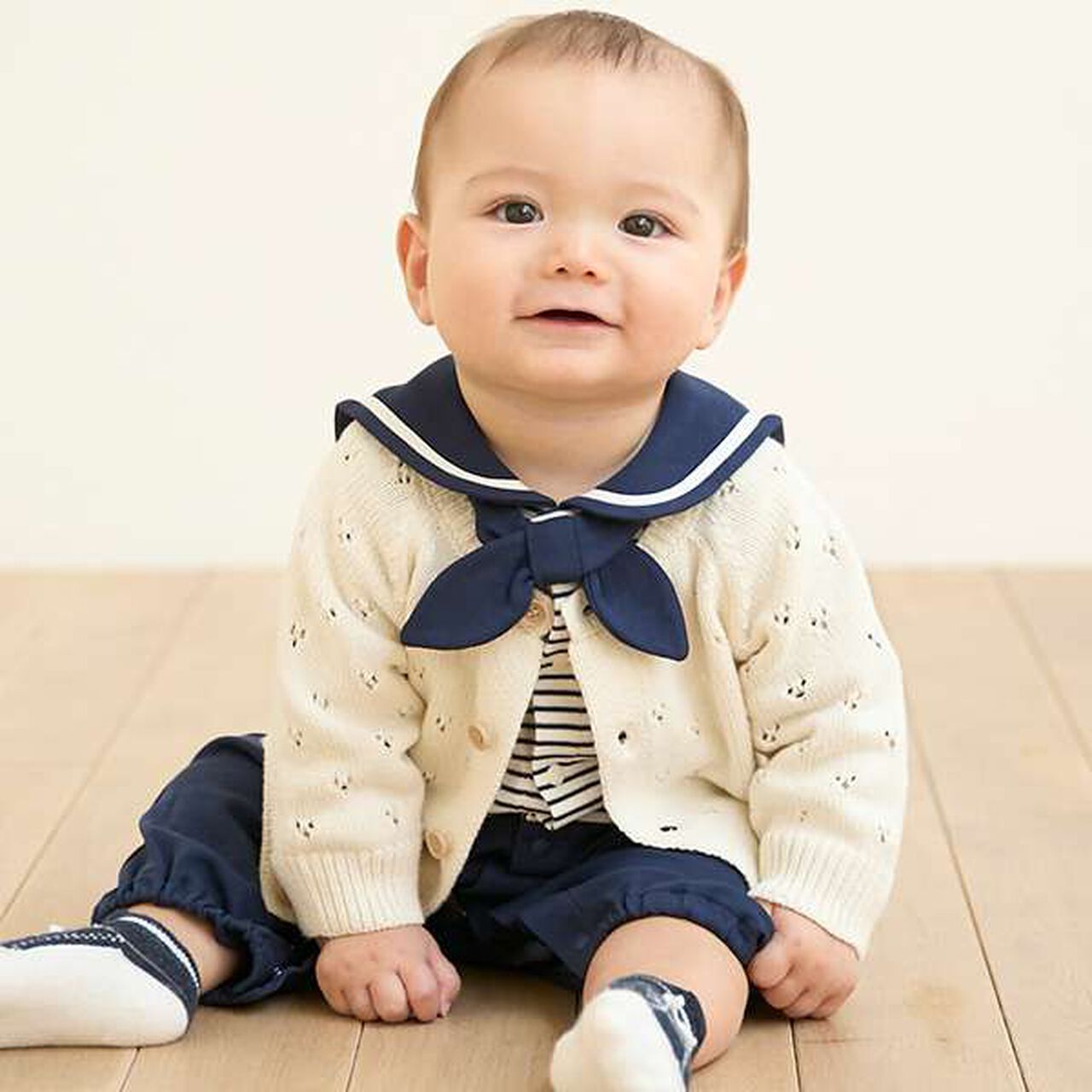 Needle Punch Cardigan,Ivory, large image number 13