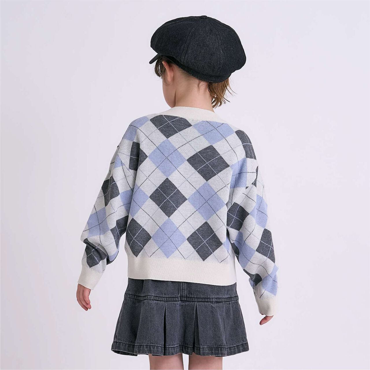 [Arael] Argyle Cardigan,Emerald green, large image number 5