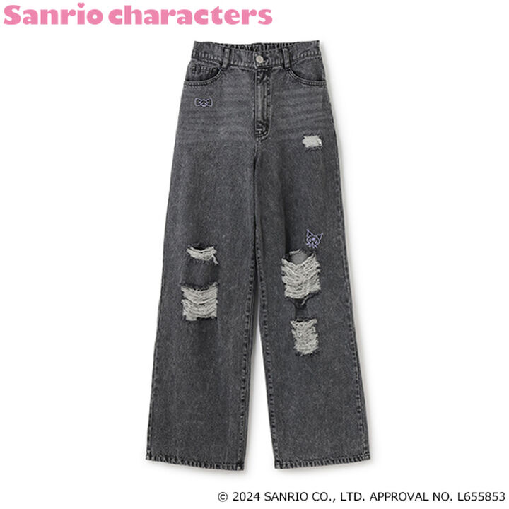 [Sanrio Characters] Embroidered Denim Pants,Emerald green, medium image number 29