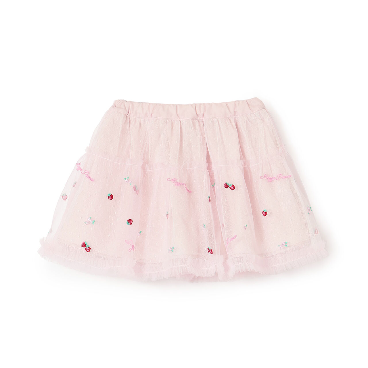 Strawberry Embroidery Tulle Skirt,Off white, large image number 9