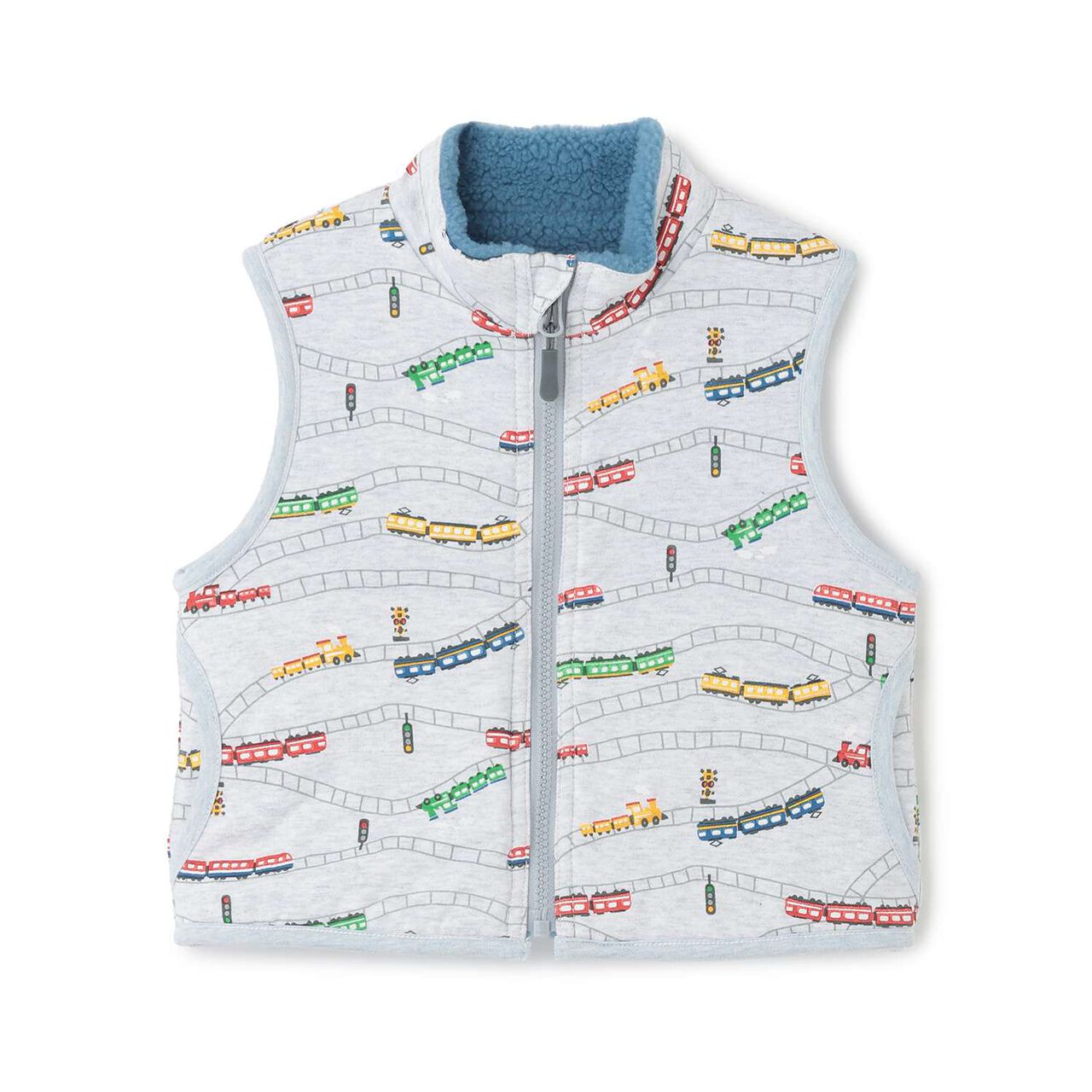 Train Reversible Boa Vest,Off white, large image number 7