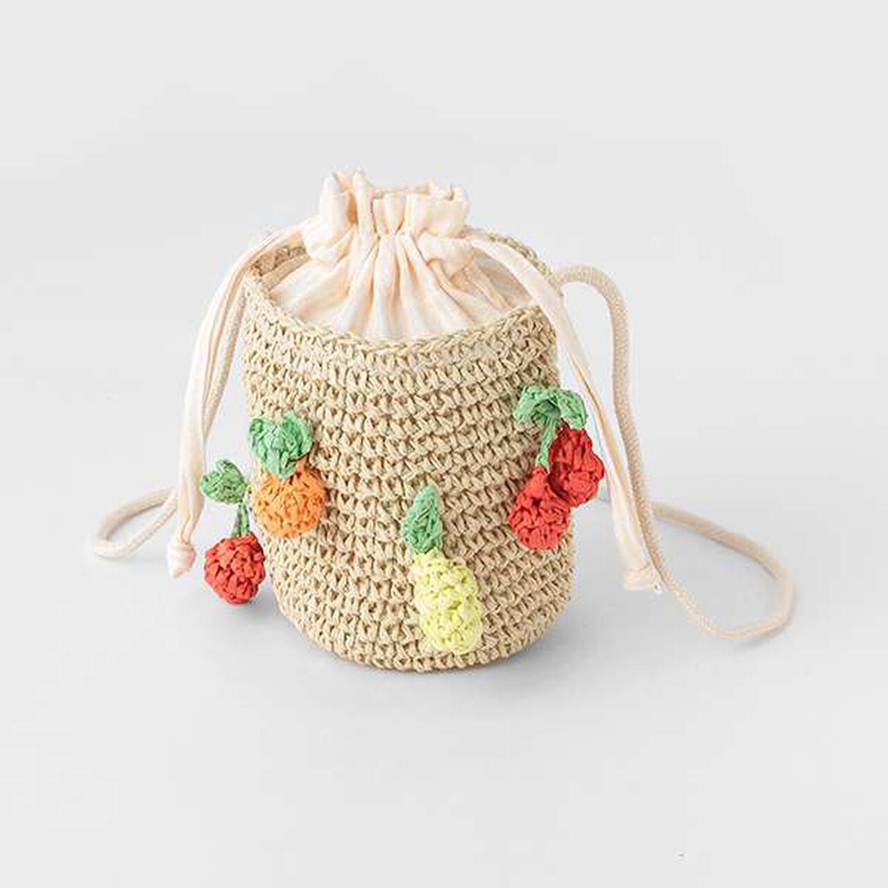 Woven Fruit Bag,Beige, large image number 3