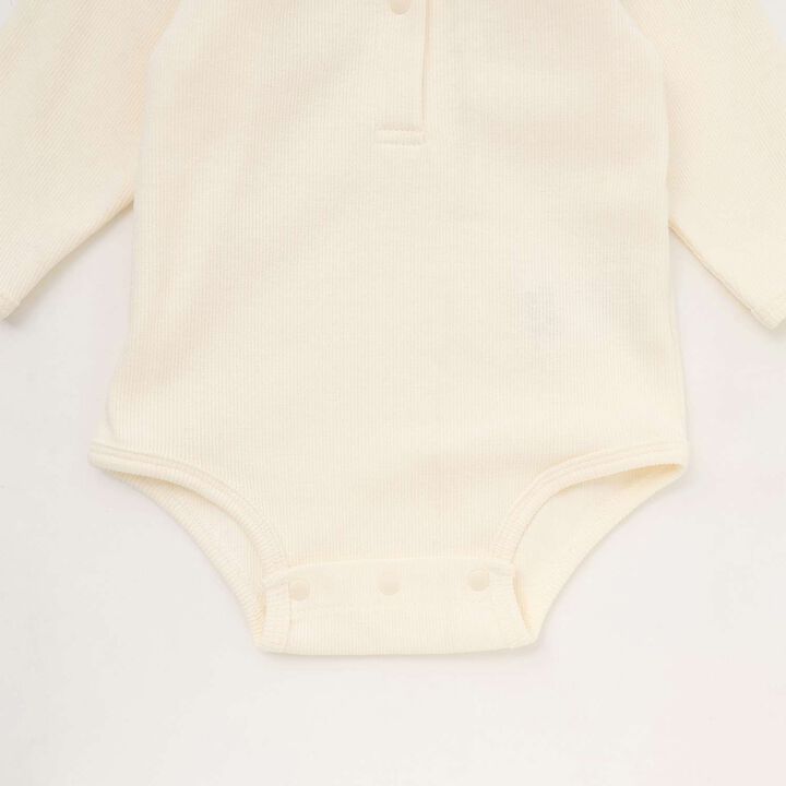 [D Bruna] Collared Romper + Boa Fabric Salopette Set,Off white, medium image number 12