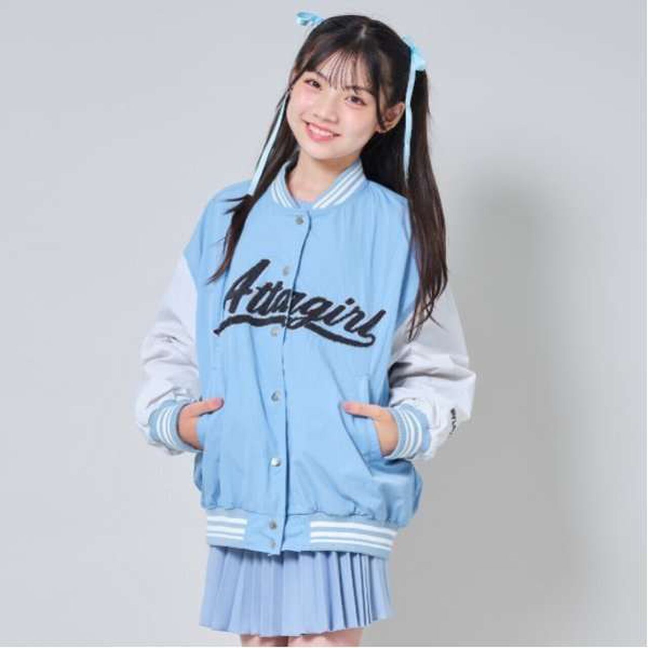 Narrow Pleated Skirt,Beige, large image number 2