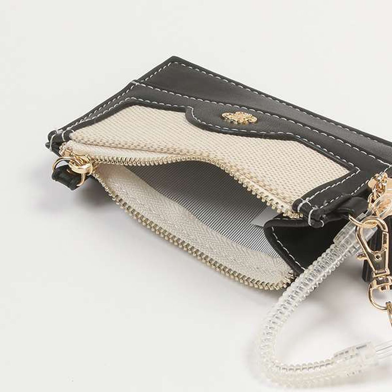 Mixed Material Card Holder,Black, large image number 6