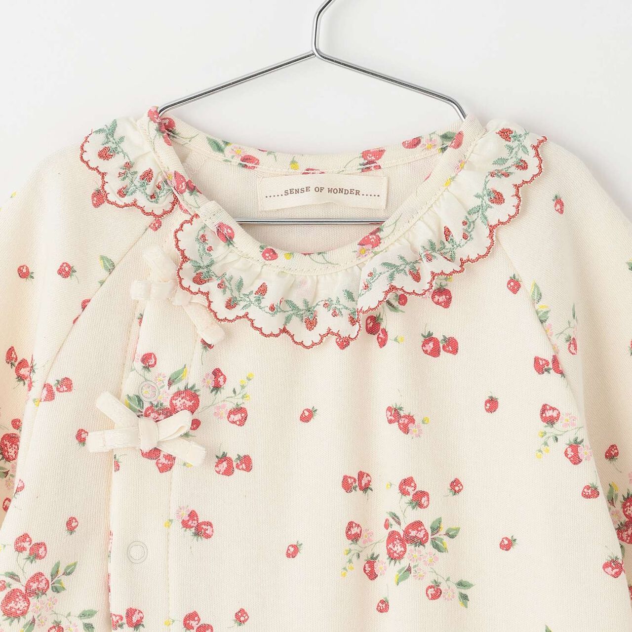 Wild Strawberry 2WAY Romper [Organic] [Made in Japan],Pearl white, large image number 3