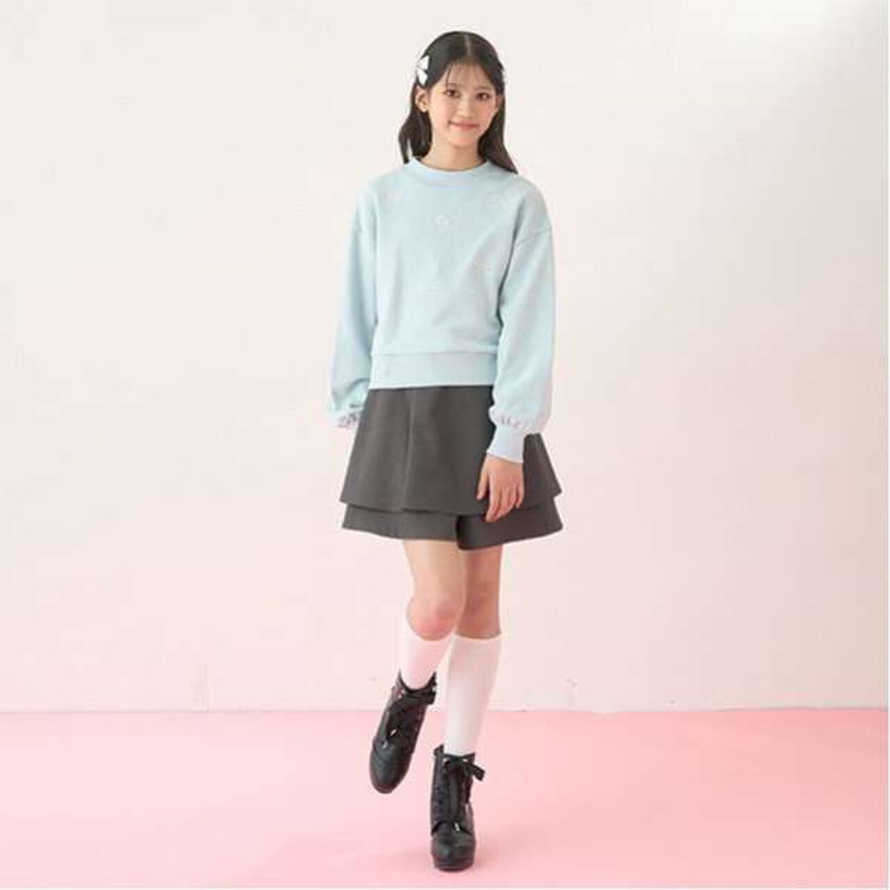 Tiered Shorts,Gray, large image number 0