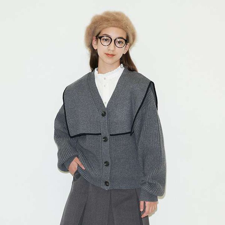 Frilled Collar Cut Blouse,Off white, medium image number 2