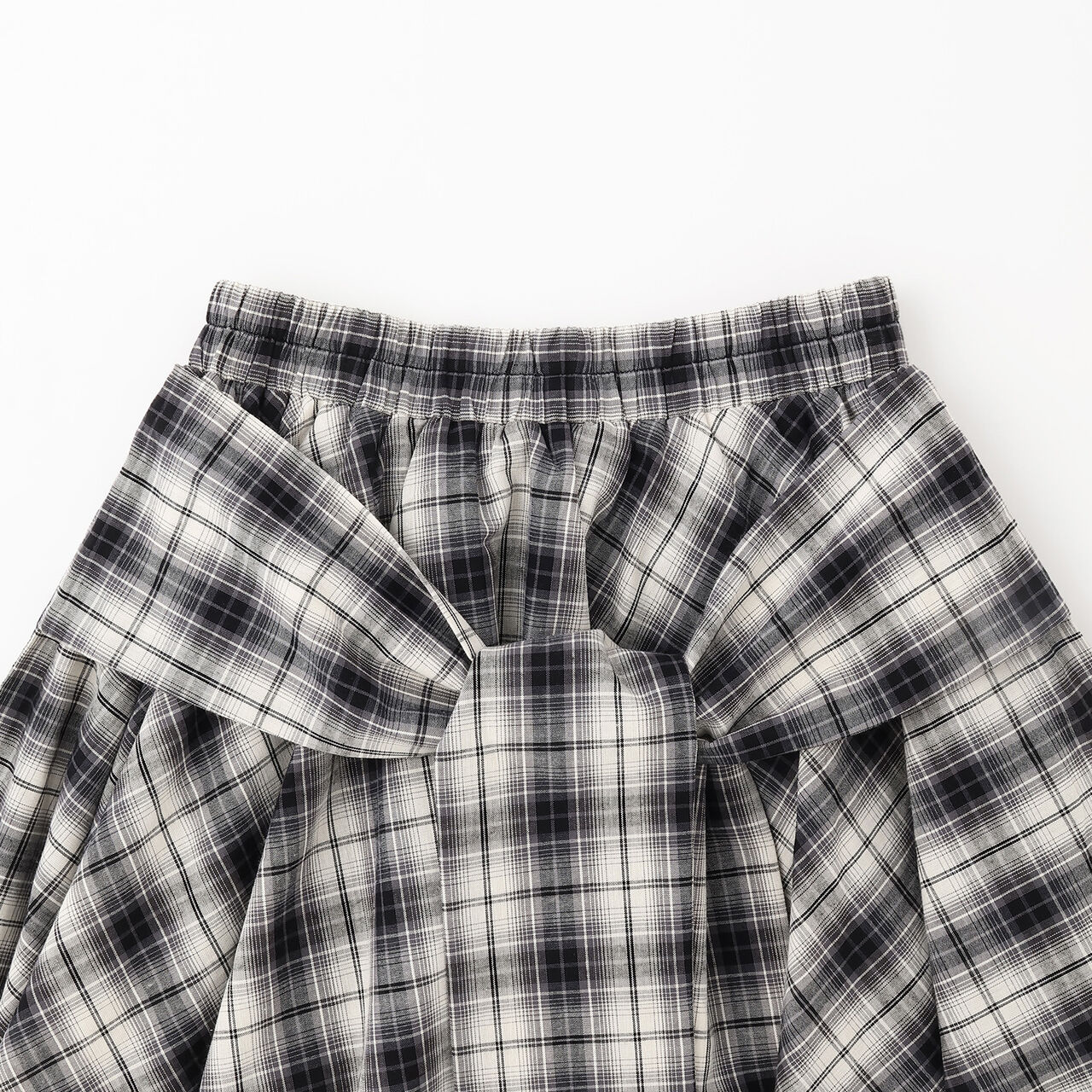 [LTXC] Waist Wrap Checkered Midi Skirt,Black, large image number 2