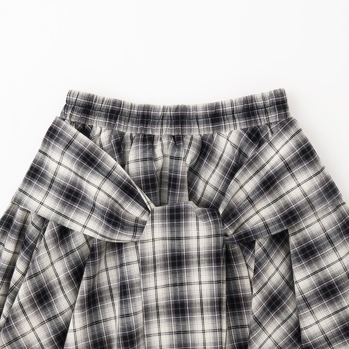 [LTXC] Waist Wrap Checkered Midi Skirt,Black, medium image number 2