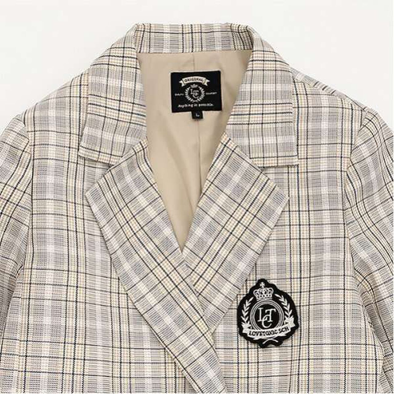 [Graduation Attire] Emblem Jacket and Shorts Outfit Set,Gray, large image number 14